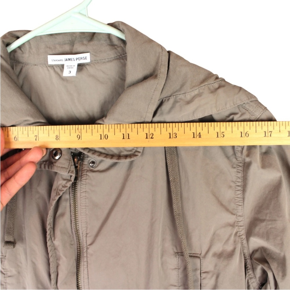 James Perse Standard Hooded Parka Full Zip Jacket Womens Size 3 Beige Yosemite - Picture 14 of 14